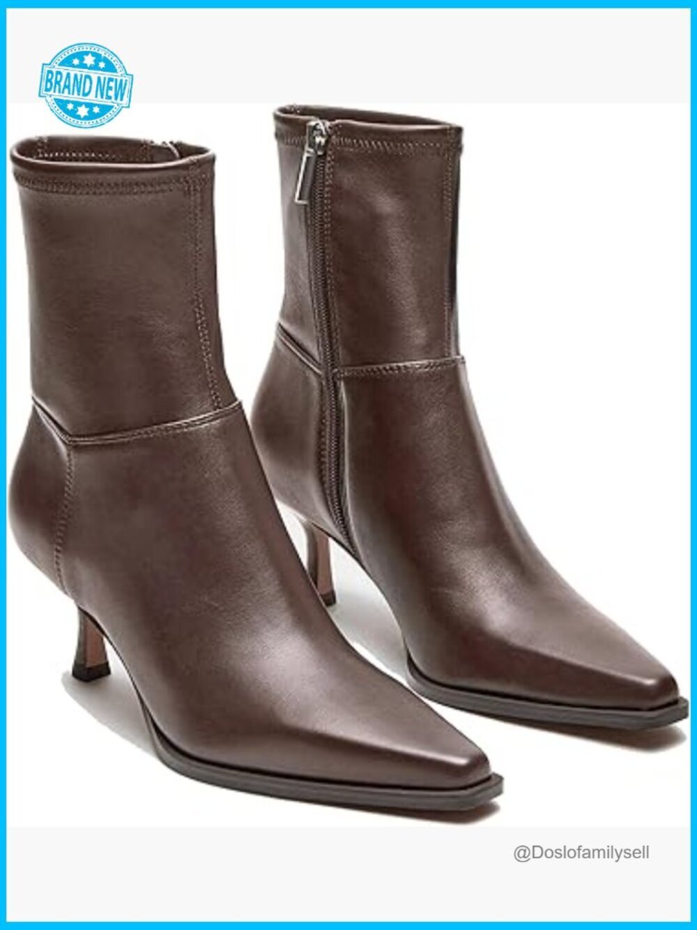 Stiletto Heel Ankle Boots Pointed Toe Side Zip Dress Booties Trendy